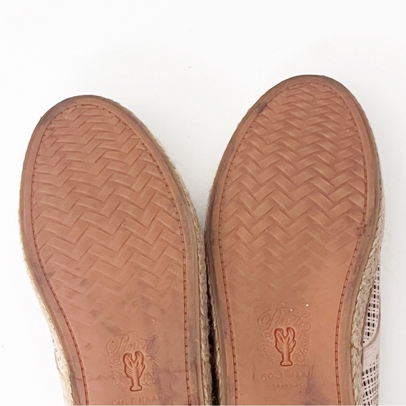 COLE HAAN Beige Perforated Suede Lace Up Espadrilles Shoes Women’s Size 10.5B - Picture 8 of 12